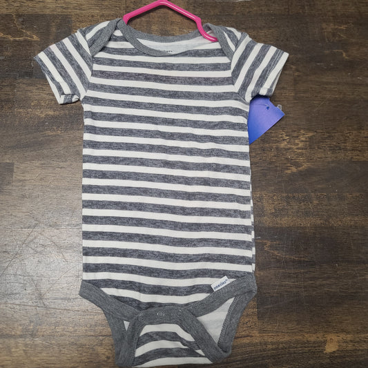 white/grey gerber striped onesie, 6M B