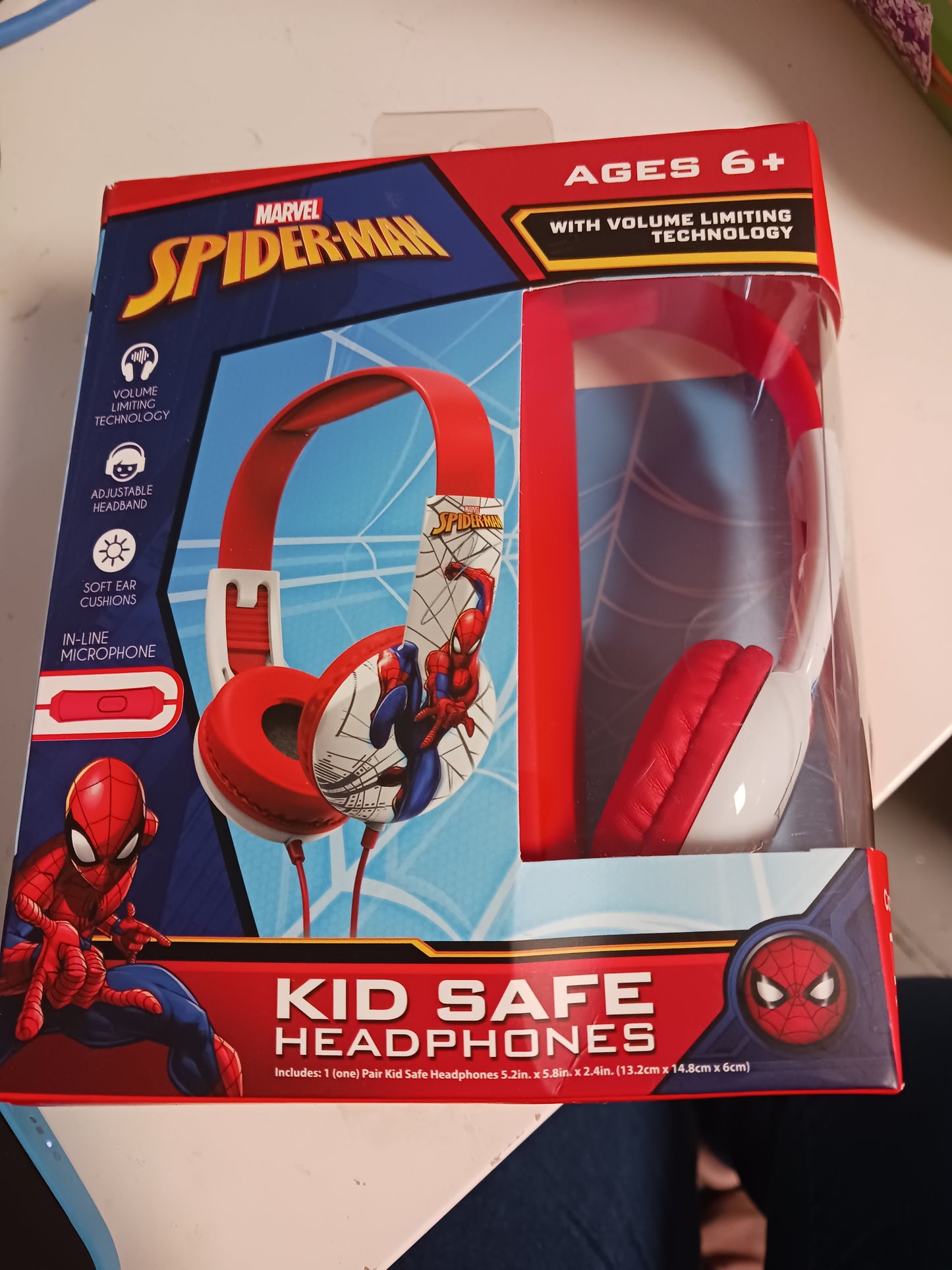 white/red marvel Spiderman Headphones