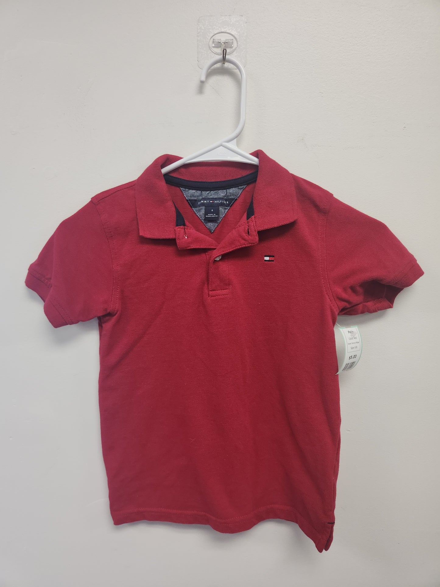Red Tommy Hilfiger Polo, 6 B