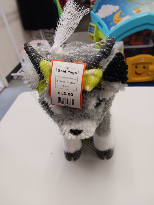 Grey/White/Black Fur Real Goat Yoga