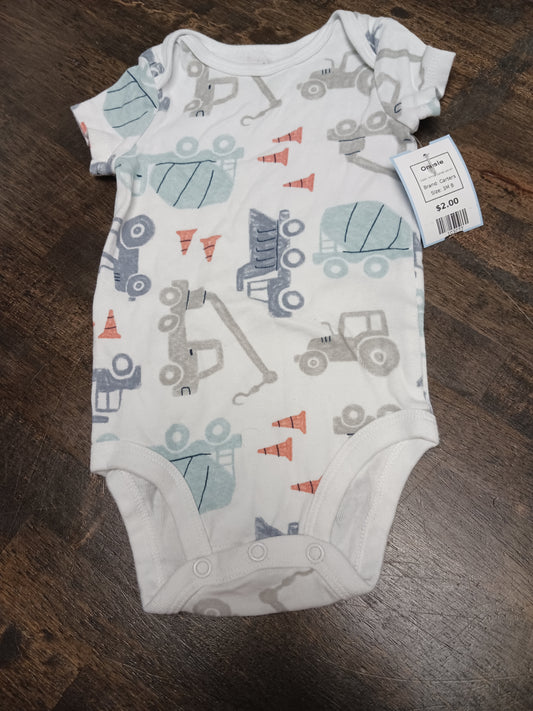 White Construction Carters Onesie, 3M B