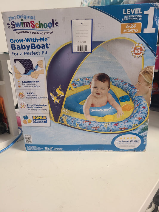 blue/yellow Swim School Grow With me Baby Boat, 6-24 Month
