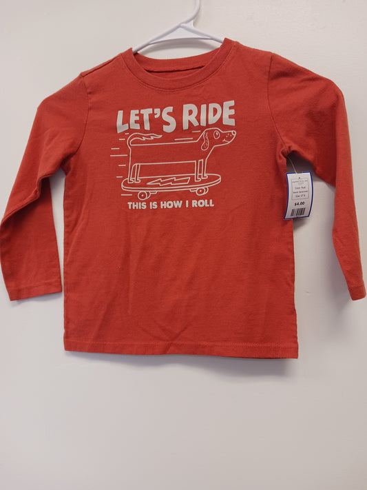 Rust Garanimals Long Sleeve Lets Roll Tshirt, 4T B