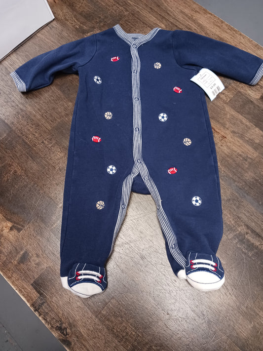 Navy Sports Little Me Sleeper, 6M B