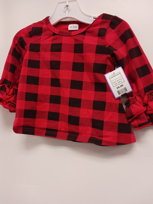 Red/Black Plaid Boutique Longsleeve Shirt, 18M G