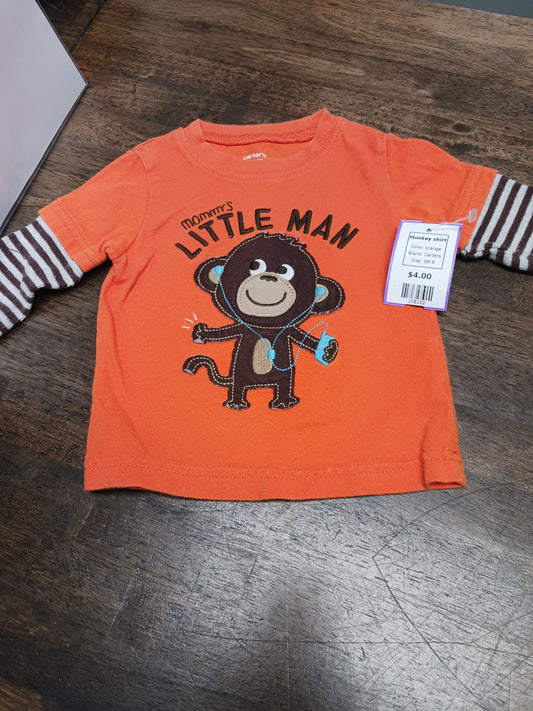 orange Carters Monkey shirt, 3M B