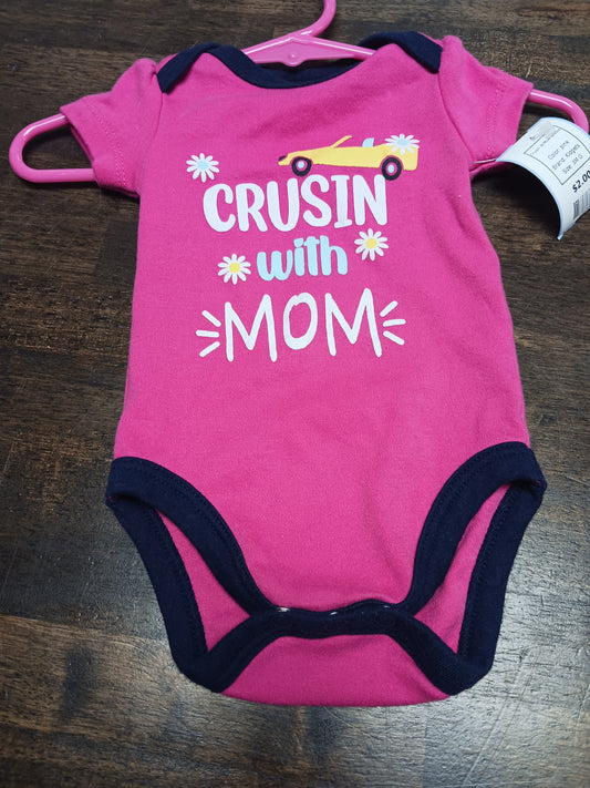 pink Kidgets Crusin W/Mom onesie, 3M G