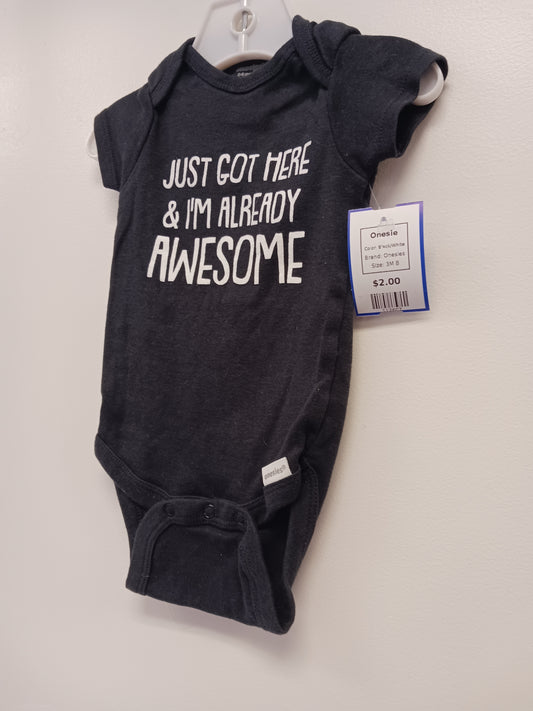 Black/White Onesies Onesie, 3M B