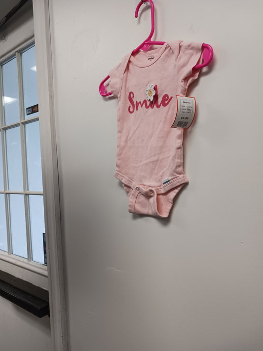 Pink Smile Gerber Onesie, 0-3M G