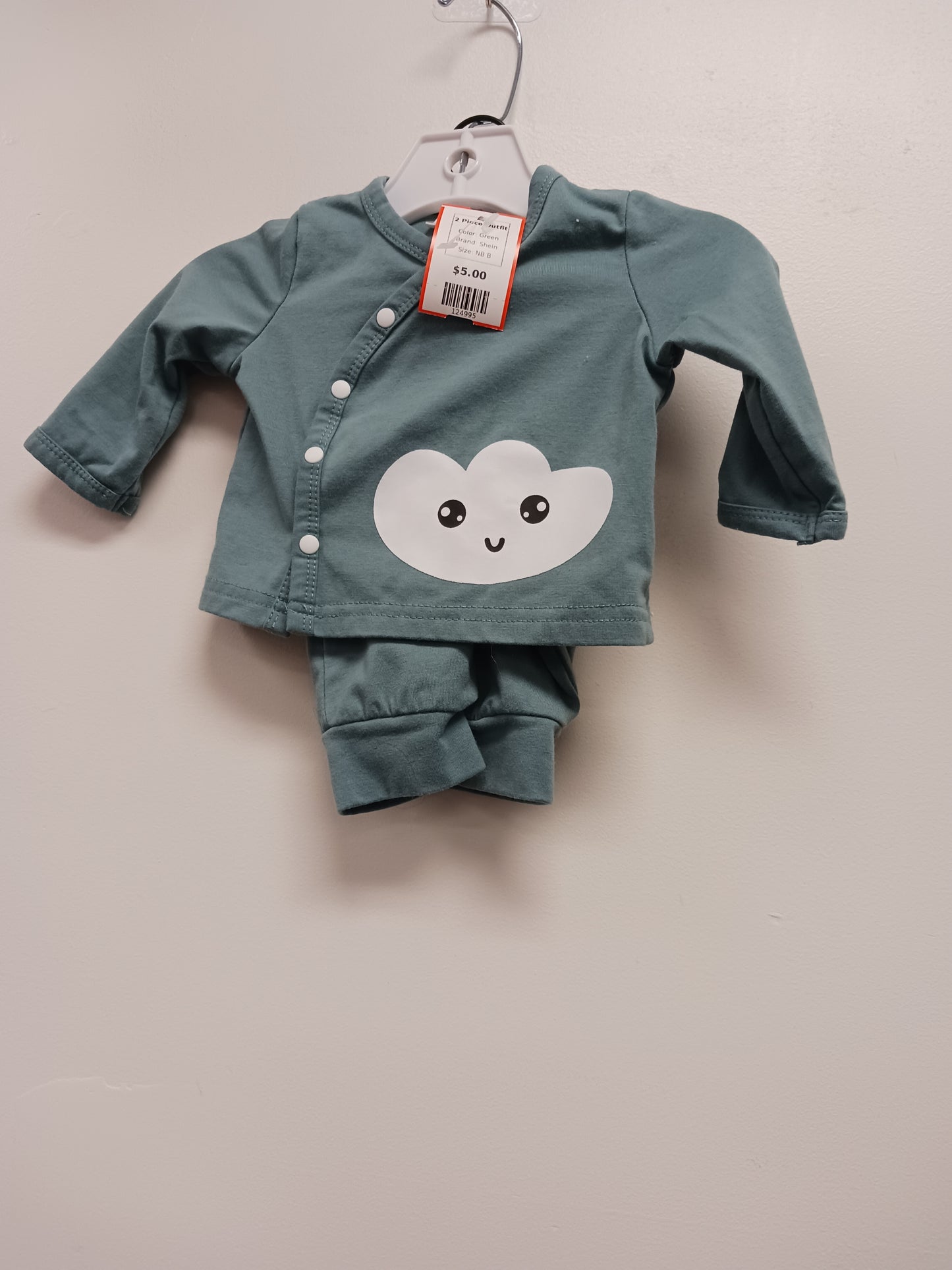 Green Shein 2 Piece Outfit, NB B