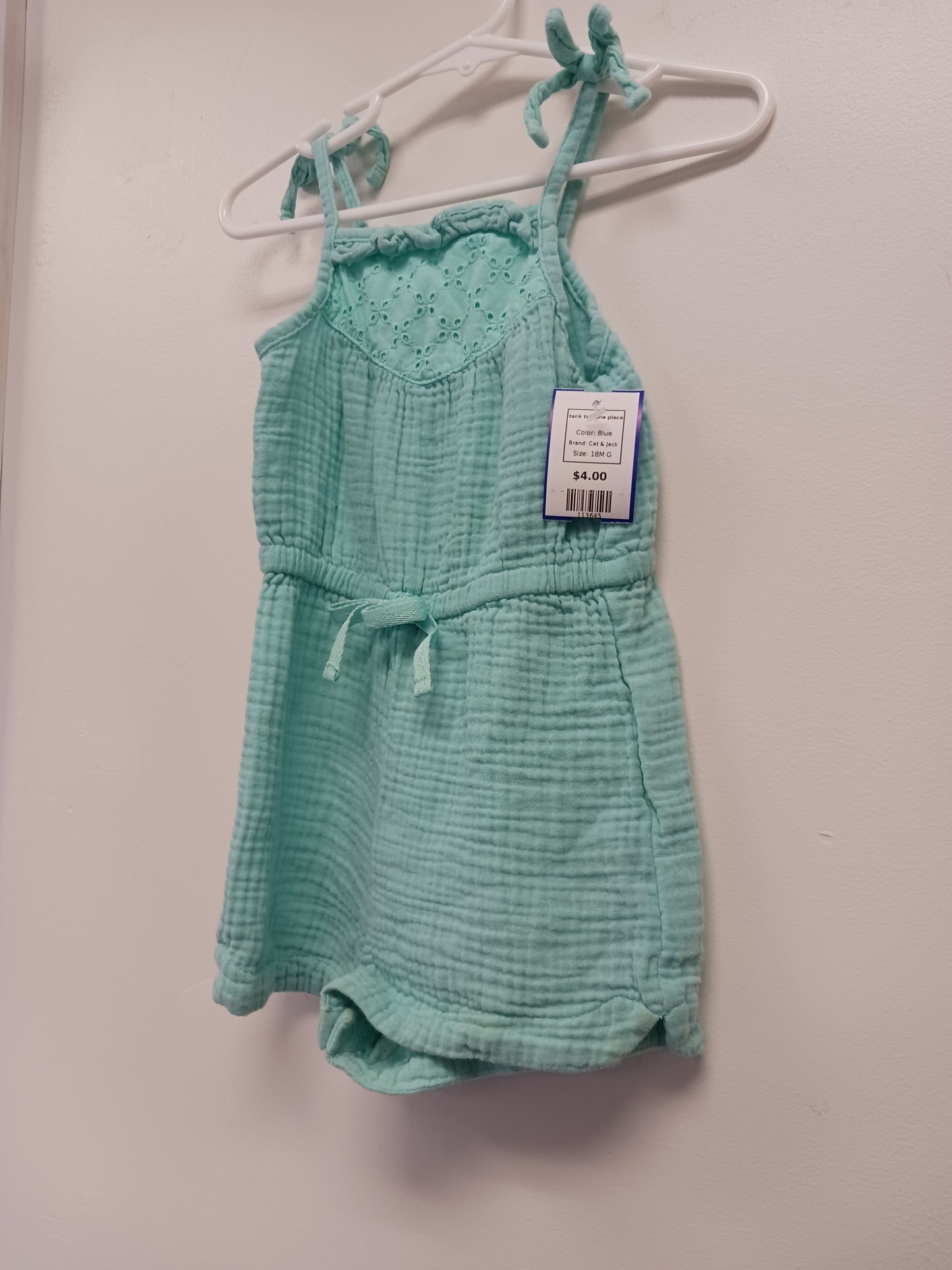 Blue Cat & Jack tank top one piece, 18M G