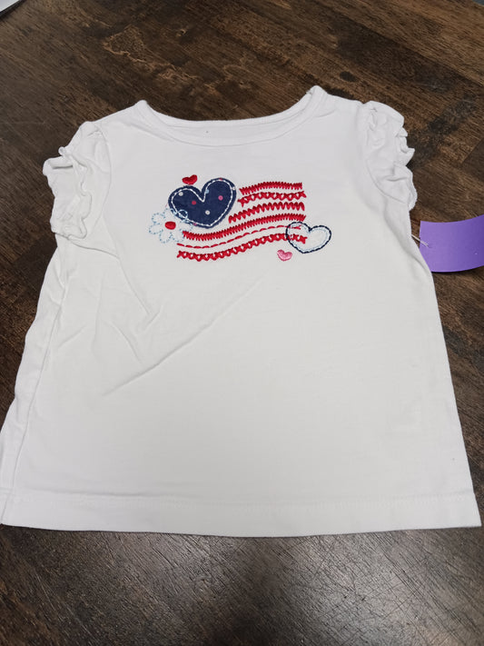White American Flag Jumping Bean Shirt, 2T G