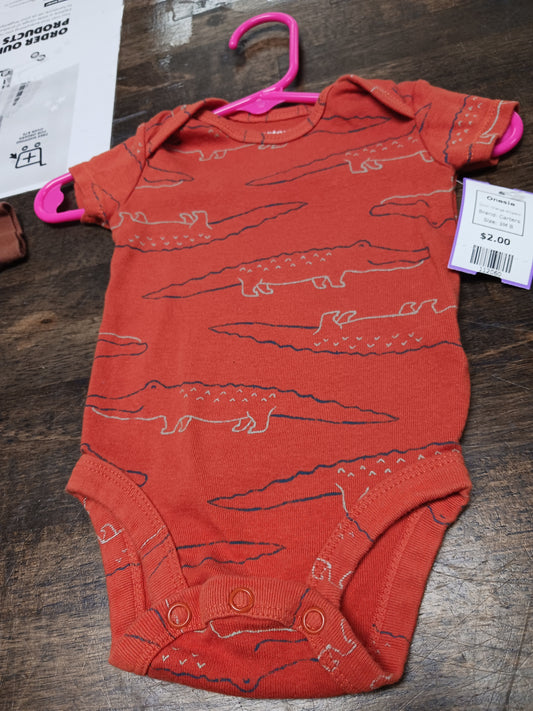 Orange Alligator Carters Onesie, 3M B