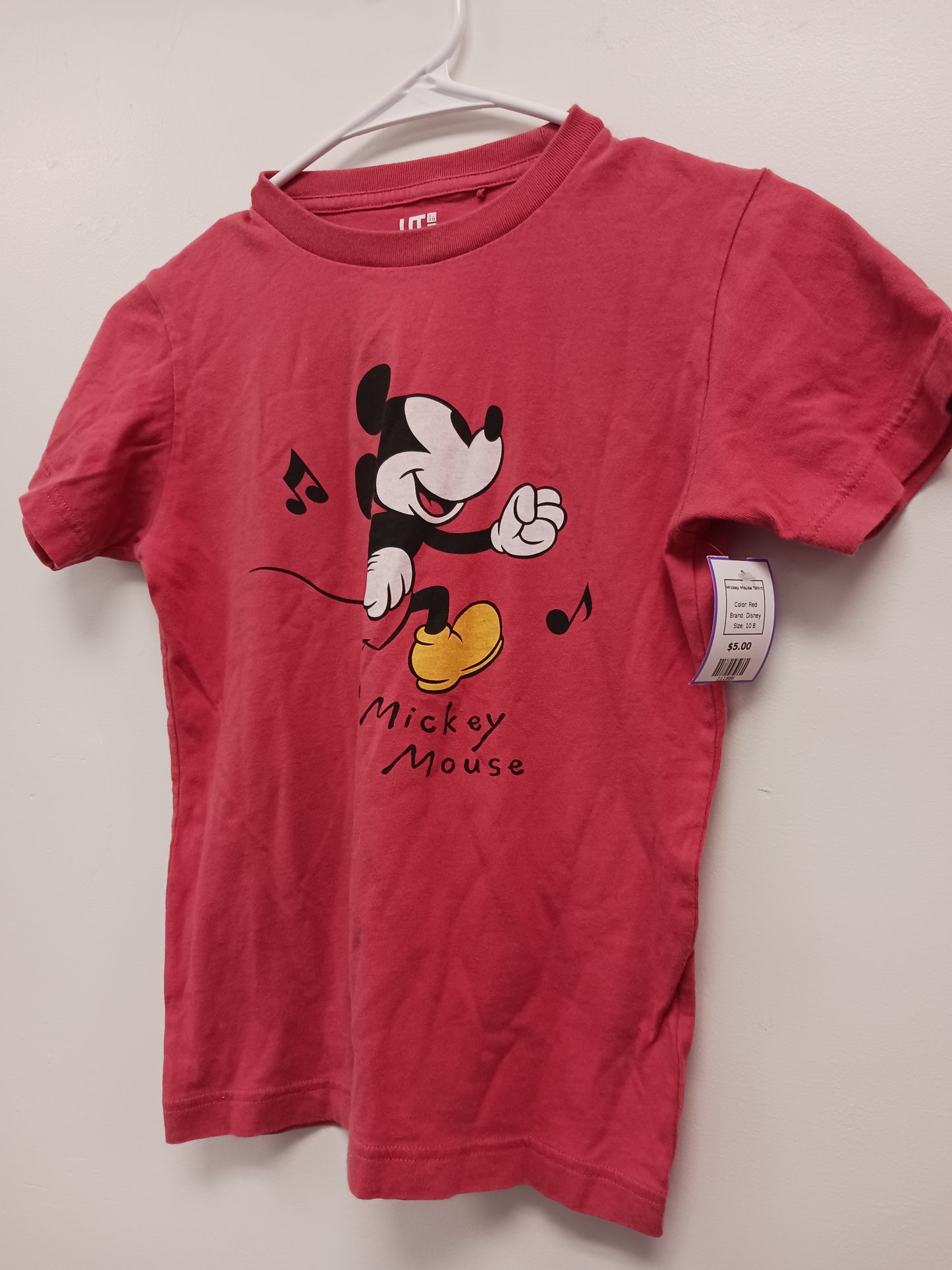 Red Disney Mickey Mouse Tshirt, 10 B