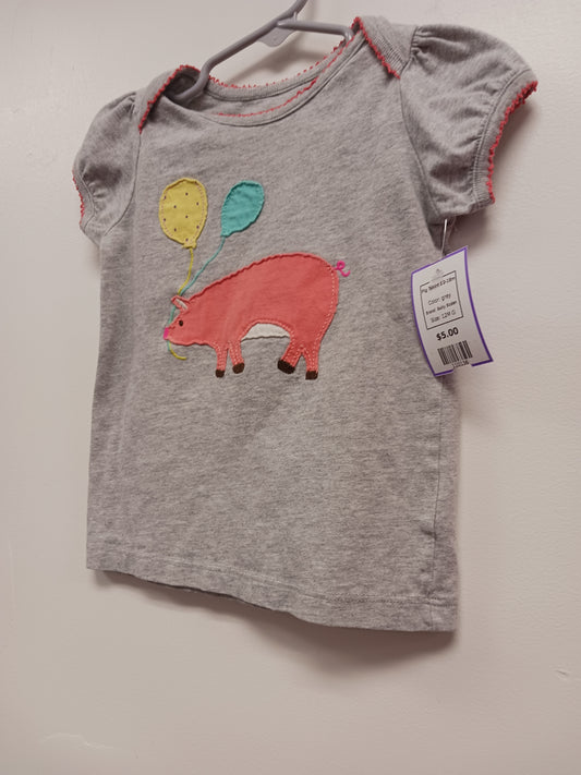 grey Baby Boden Pig Tshirt 12-18m, 12M G