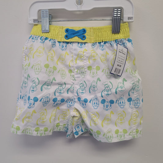 White/Colorful Mickey Disney Baby Swim Trunks, 12M B