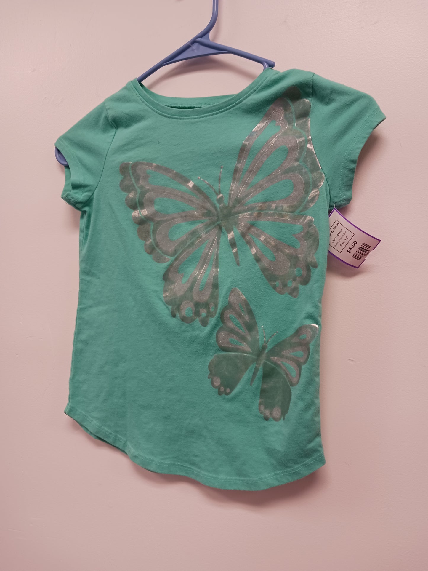 green Jumping Bean Butterfly Tshirt, 7 G