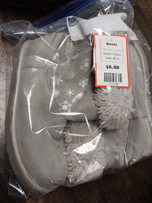 Grey Snowflake Frozen Boots, 9C G