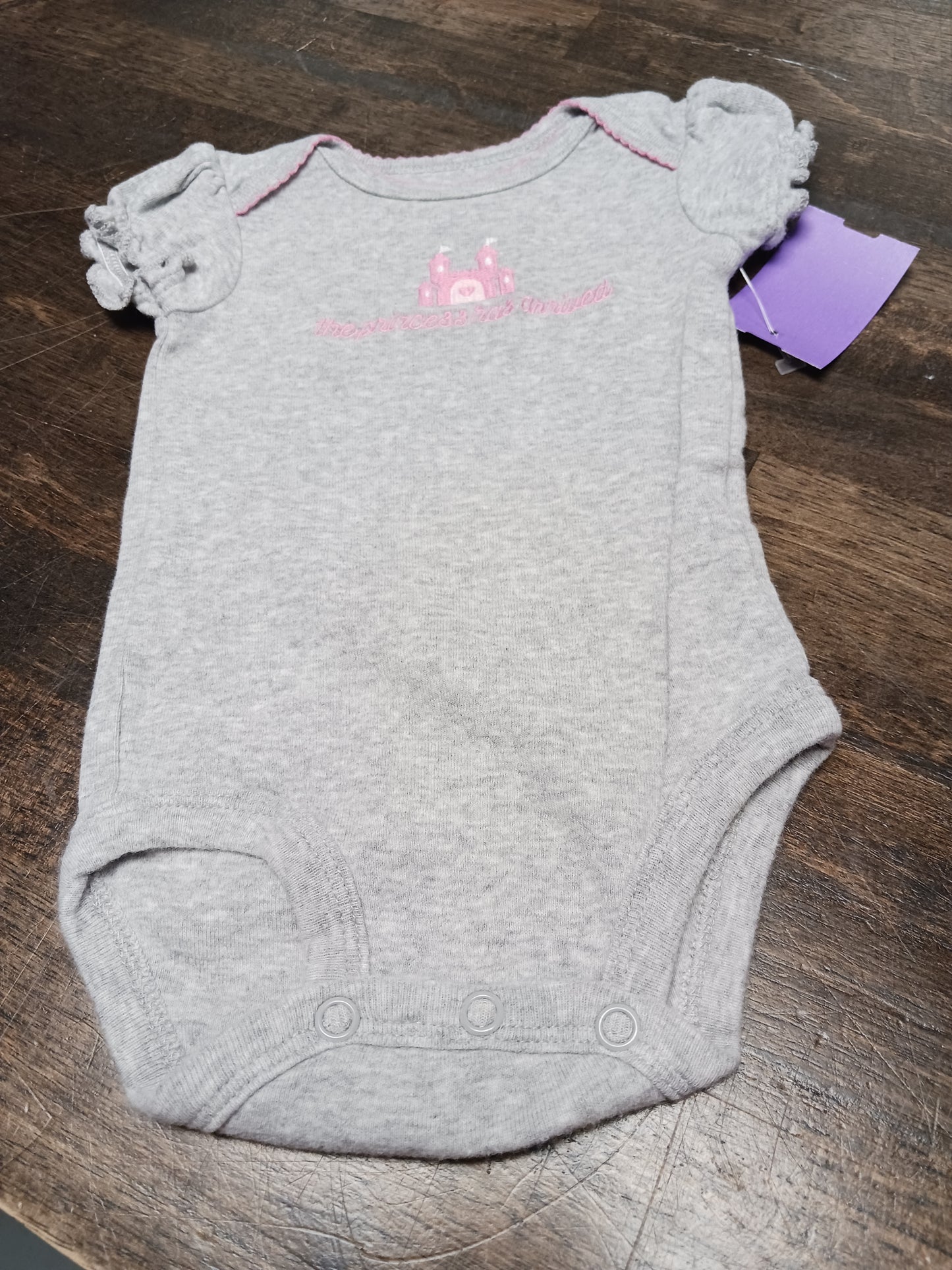 Grey/Pink Carters Onesie, NB G
