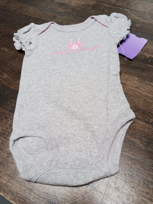 Grey/Pink Carters Onesie, NB G