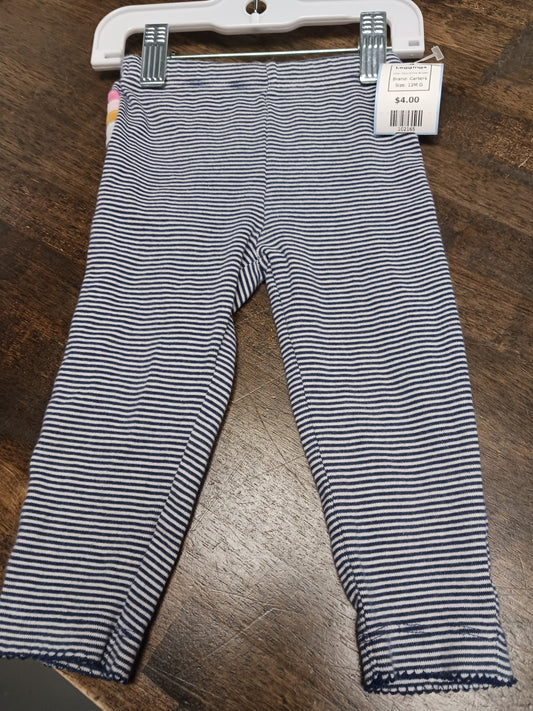 Navy/White Striped Carters Leggings, 12M G