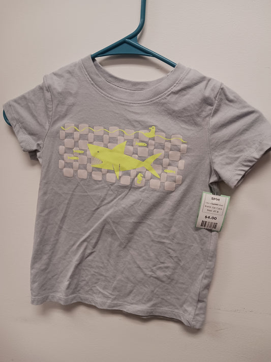 Grey/Green Shark Cat 7 Jack Shirt, 4T B
