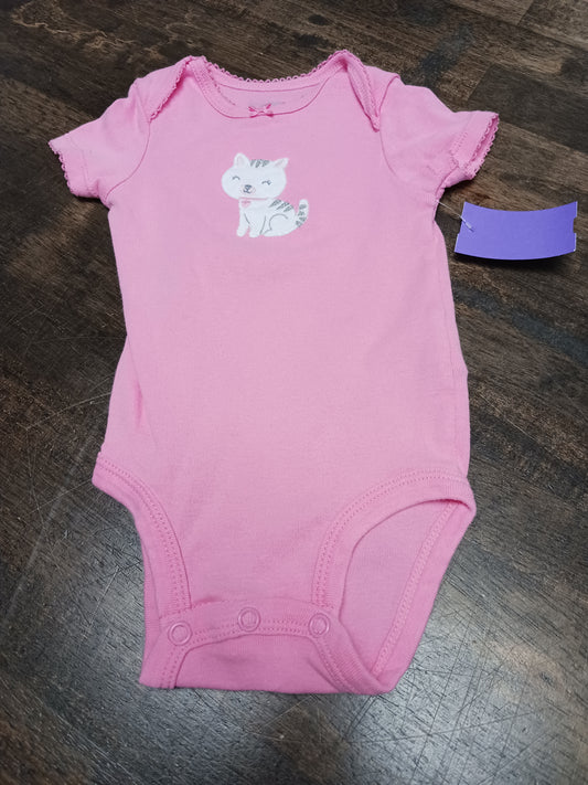 Pink Kitty Carters Onesie, NB G