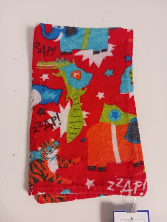 red  Animal Burp cloth