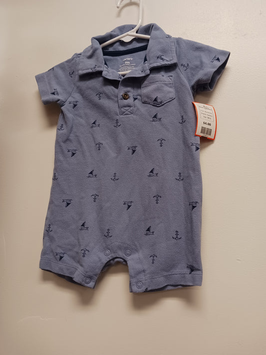 Blue Anchor Carters Short One Piece, 9M B