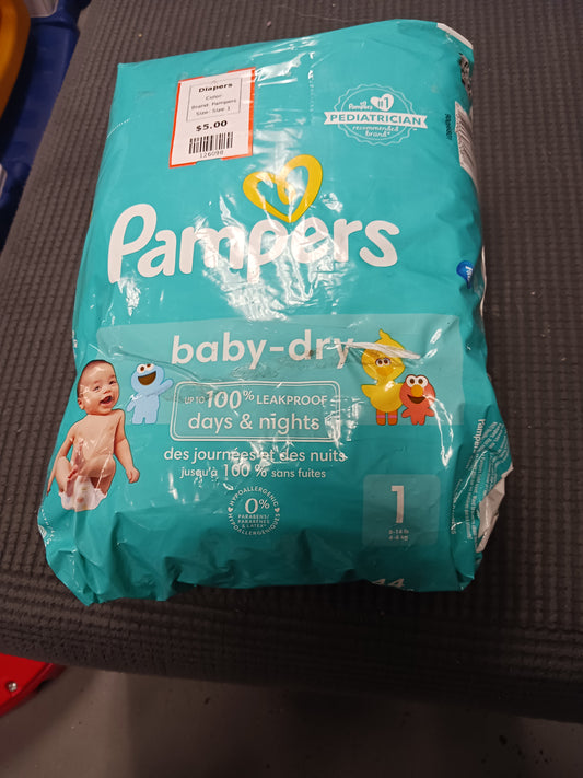 Pampers Diapers, Size 1