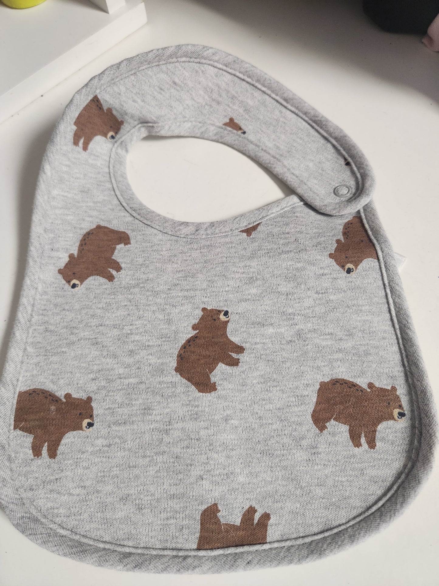 Grey/Brown Bear Carters Bib