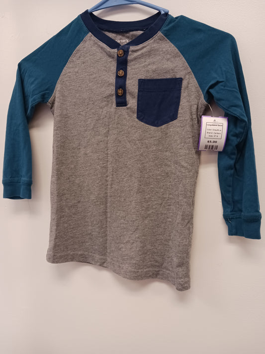 Grey/Blue Carters Longsleeve Shirt, 5T B