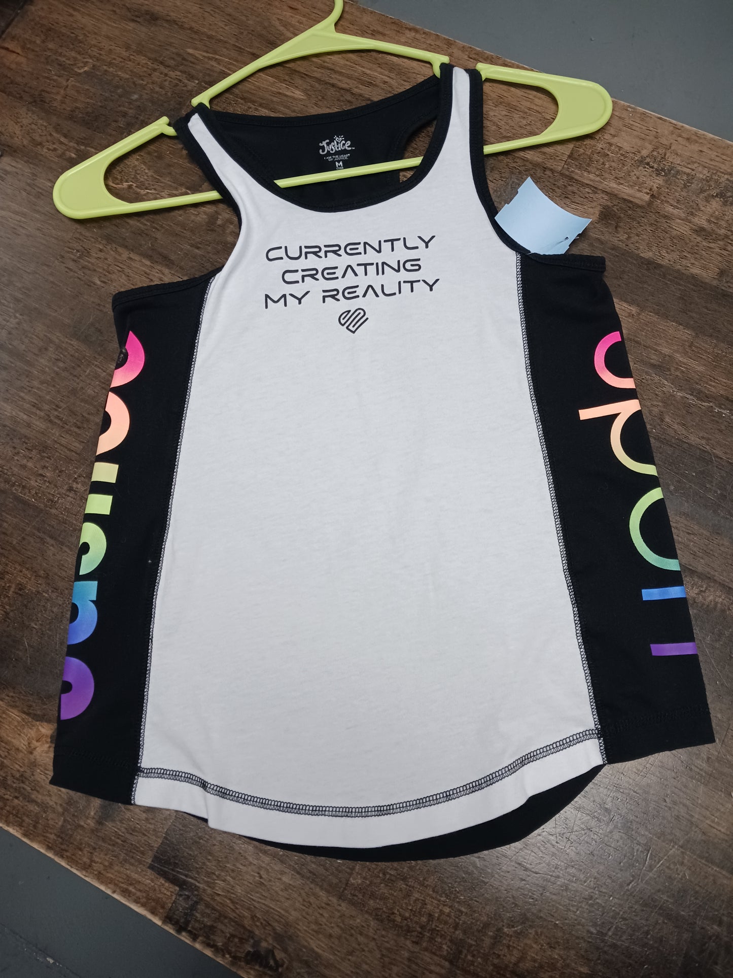 White/Black Justice Tank Top, 10 G
