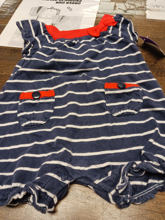 Blue carters Striped Romper, 6M G