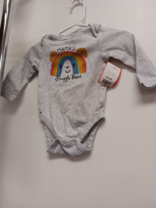 Grey Rainbow/Bear Old Navy Longsleeve Onesie, 3-6M B