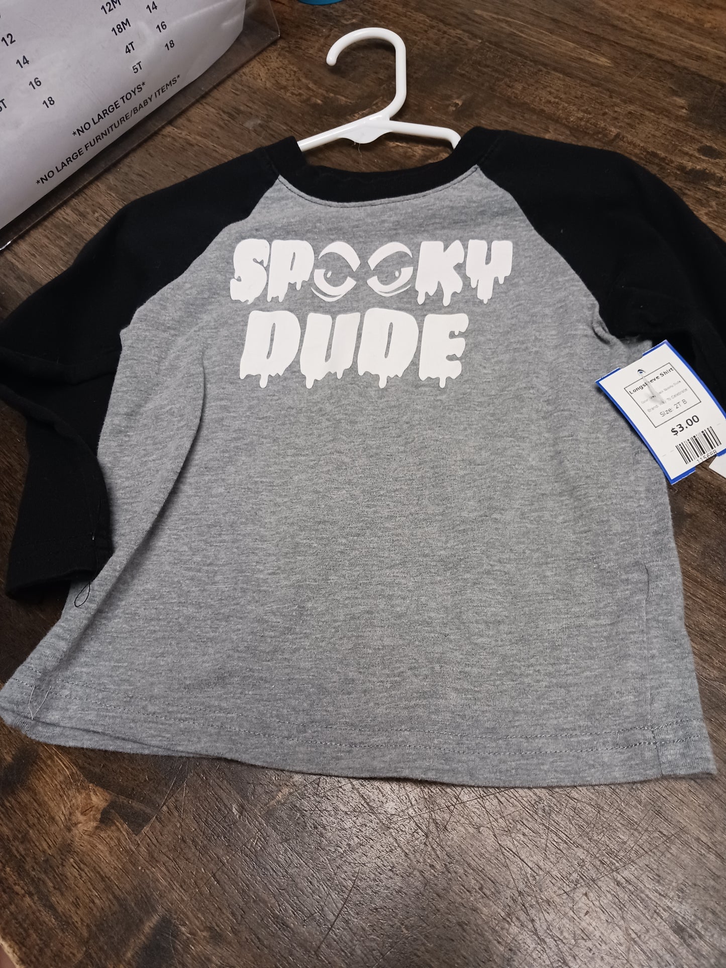 Grey/Black Spooky Dude Way To Celebrate Longsleeve Shirt, 2T B