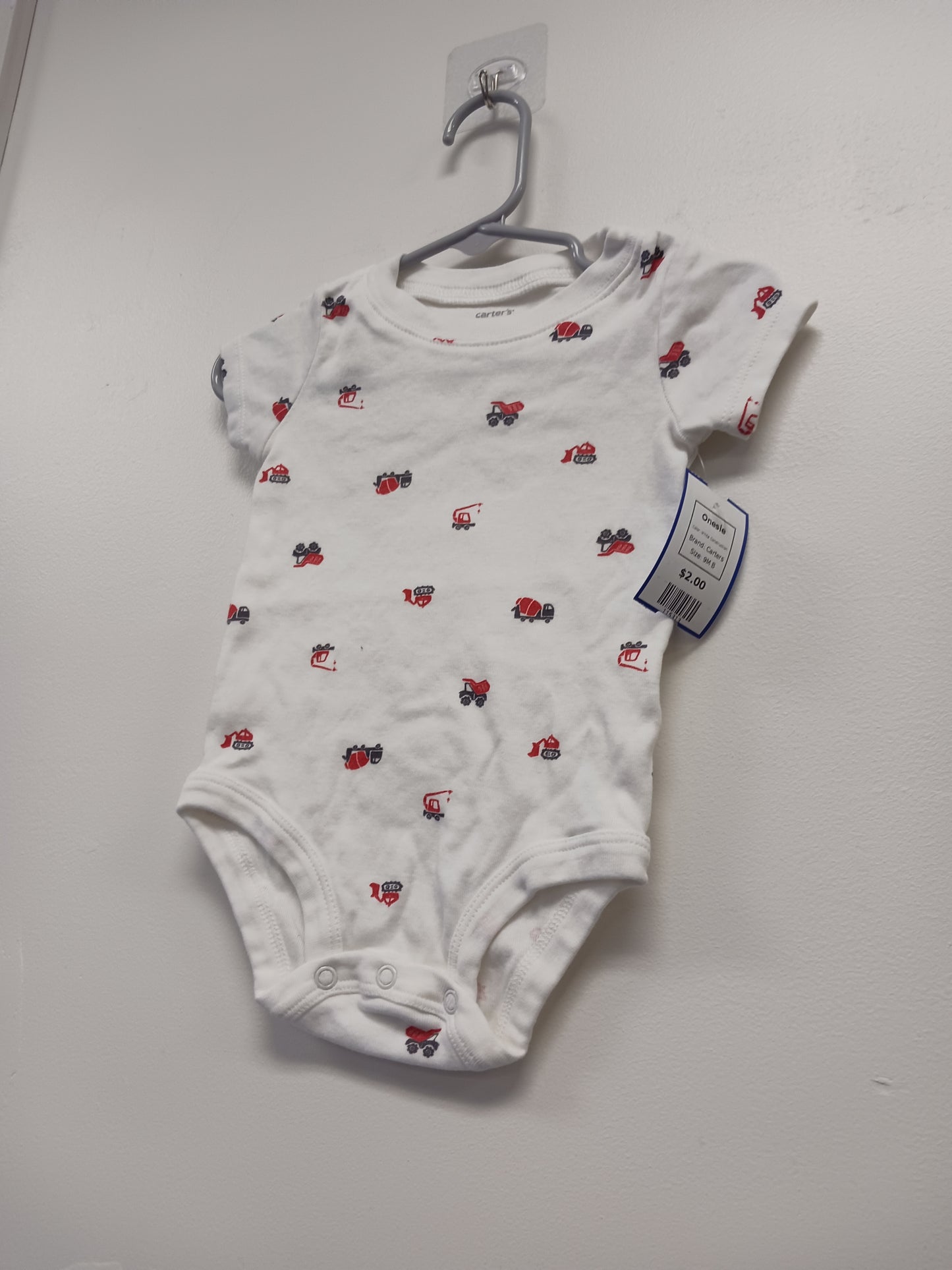 White Construction Carters Onesie, 9M B