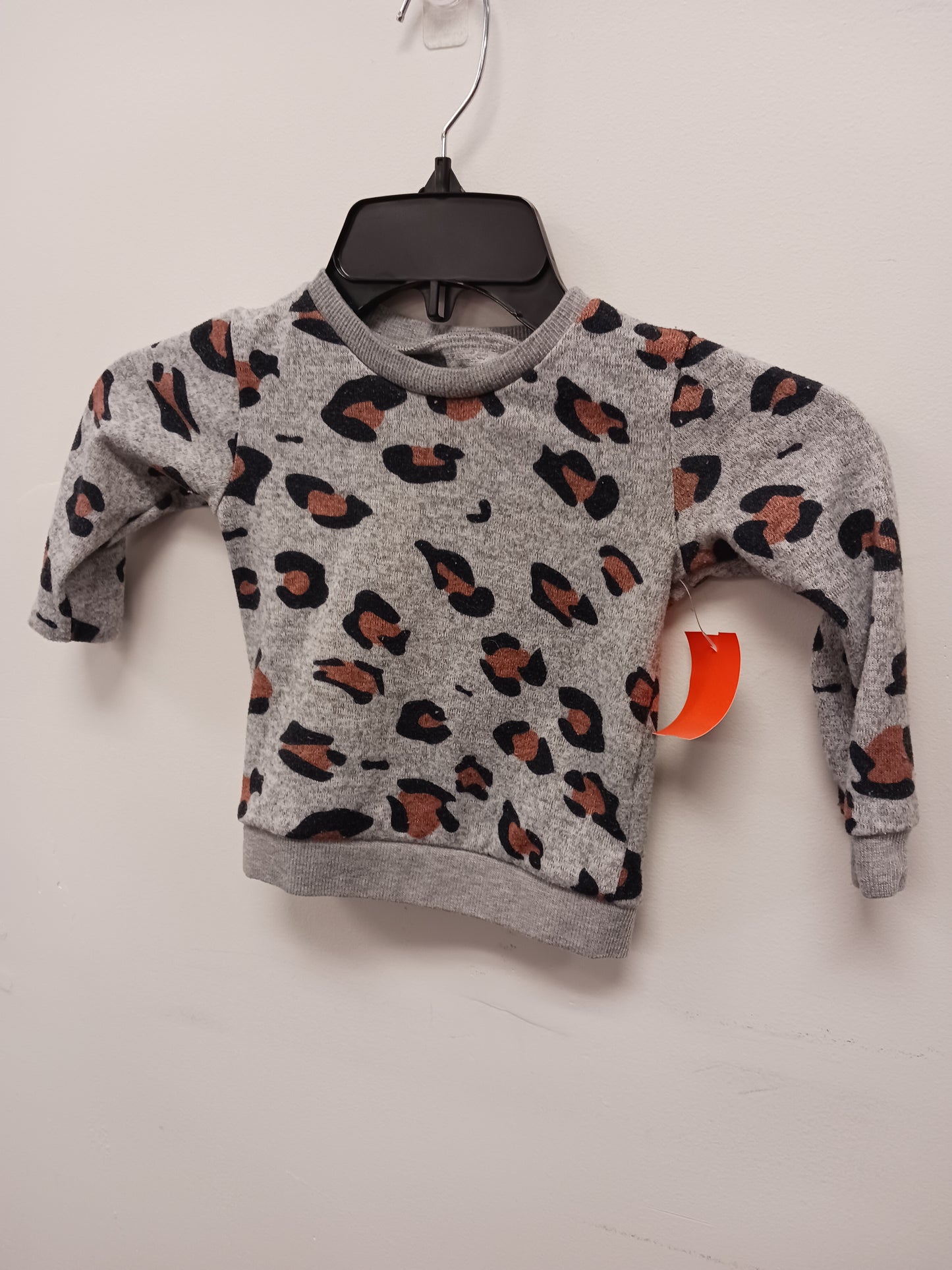 Grey/Brown/Black Heart  Long Sleeve Cheetah Print shirt, 2T G