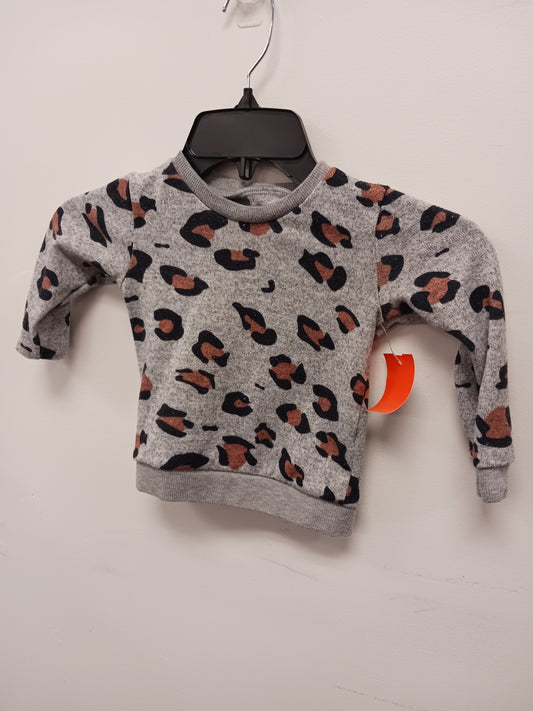 Grey/Brown/Black Heart  Long Sleeve Cheetah Print shirt, 2T G