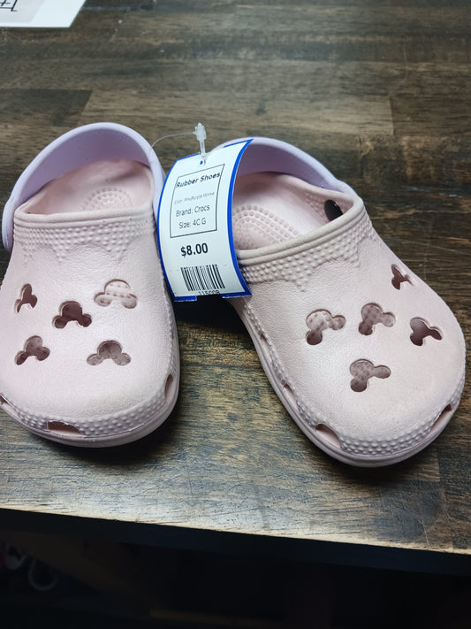 Pink/Purple Minnie Crocs Rubber Shoes, 4C G