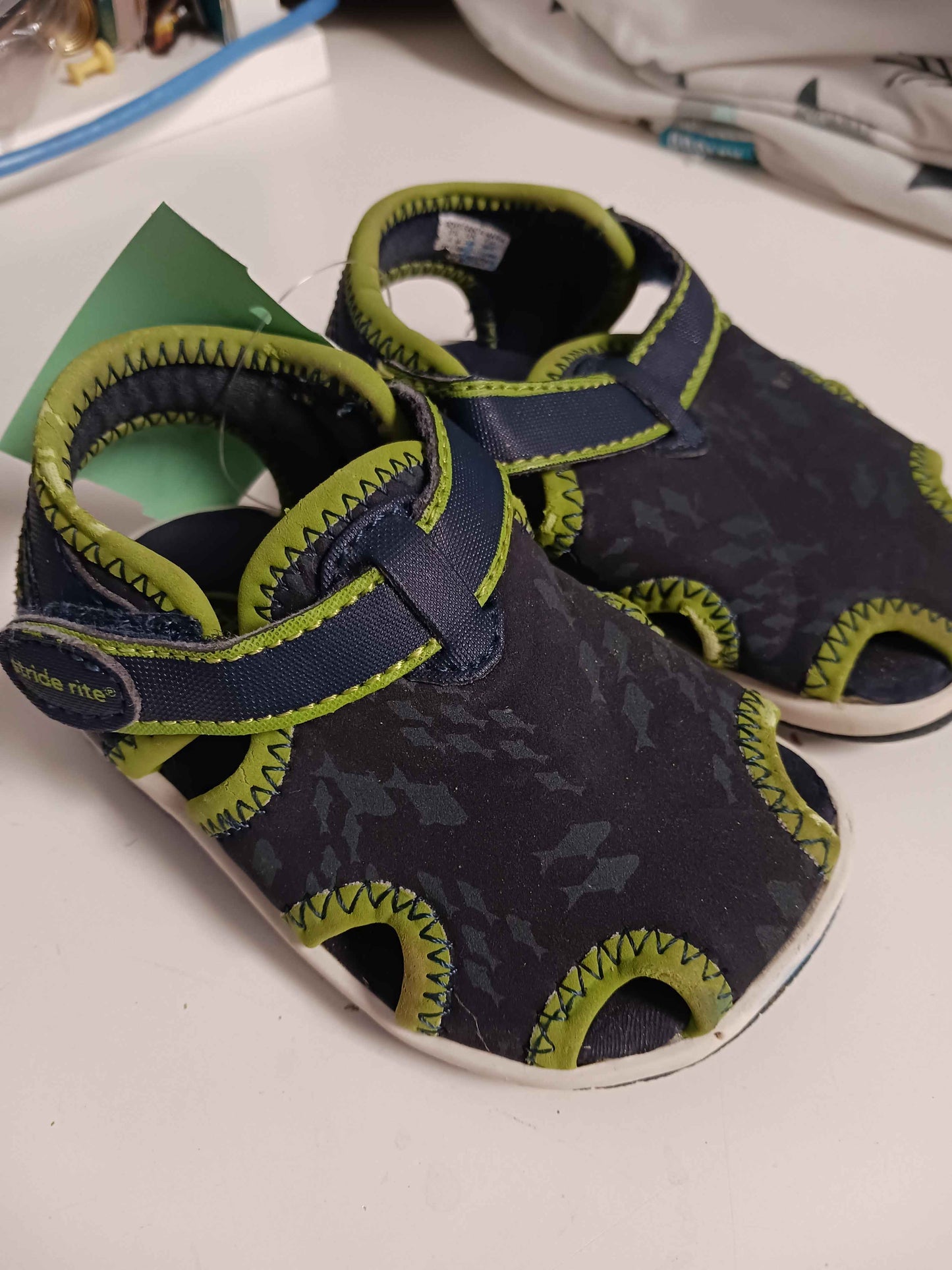 Navy/Green Stride Rite Sandals, 4C B