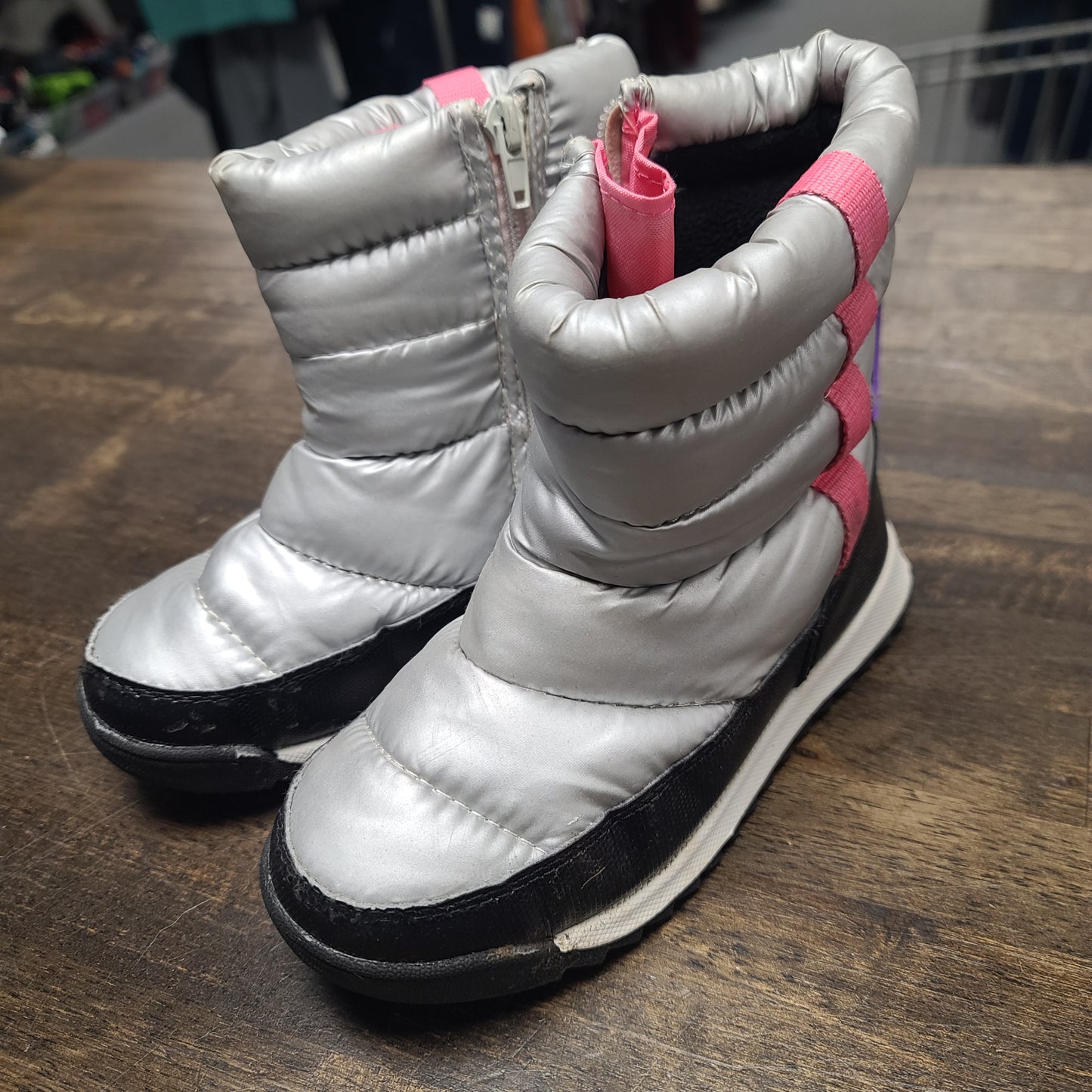 Silver/Pink Wonder Nation Winter Boots, 13 G