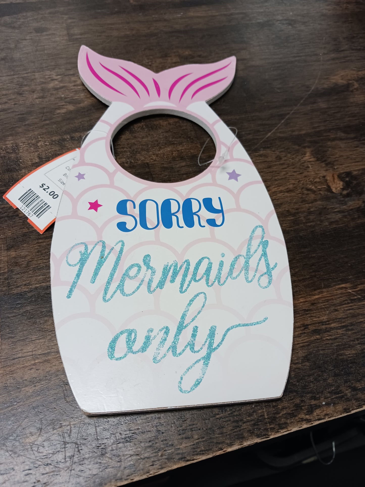 white  Mermaid Door Hanger