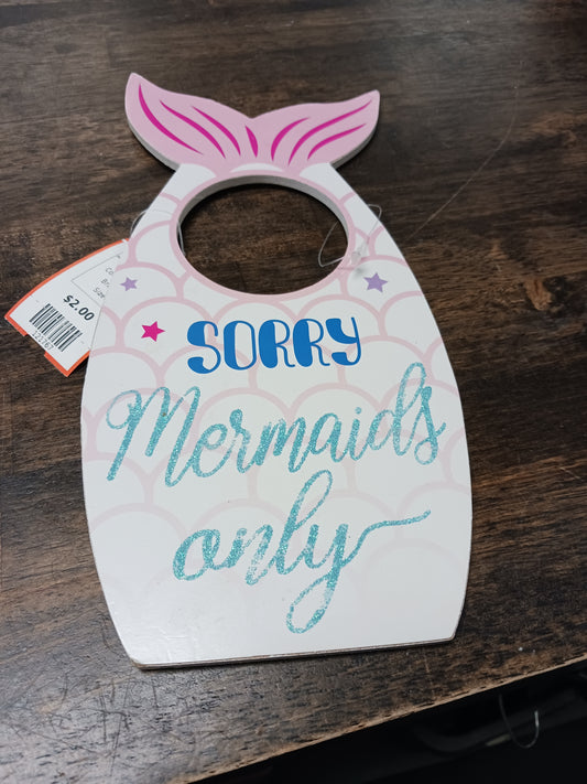 white  Mermaid Door Hanger