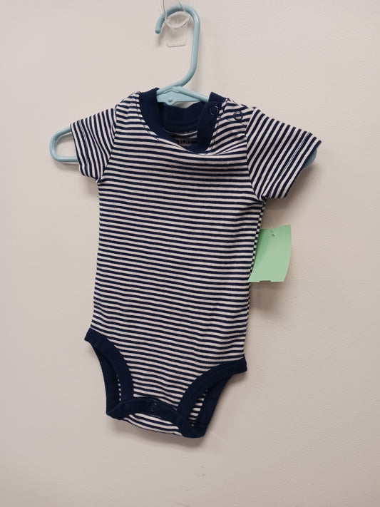 Navy/White Striped Carters Onesie, 3M B