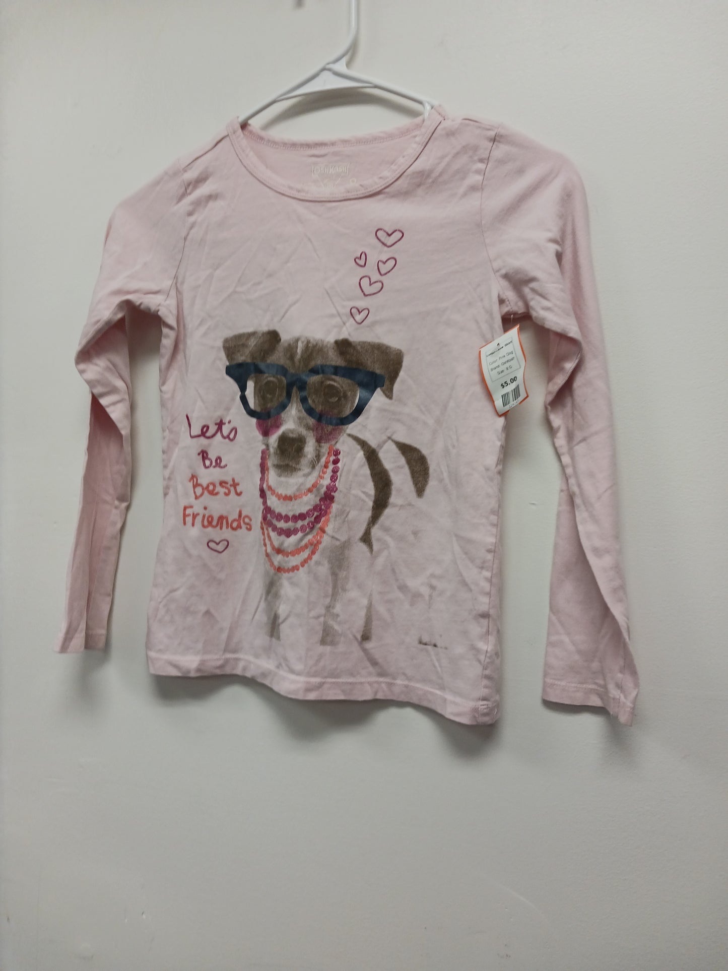 Pink Dog OshKosh Longsleeve Shirt, 8 G