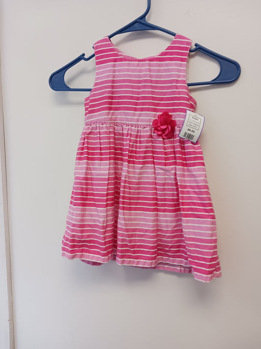 Pink/White Striped Beebay Dress, 12M G