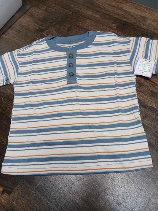 Cream/Blue/Yellow Striped Carters Shirt, 18M B