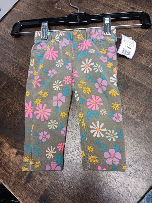 Grey/Colorful Flowers Cat & Jack Pants, 12M G