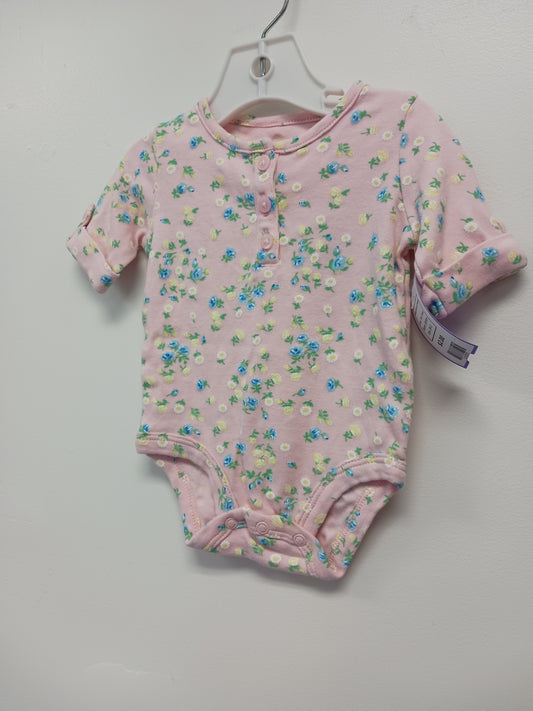 Pink Flower Carters Longsleeve Onesie, 3M G